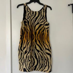 Animal print satin short dress